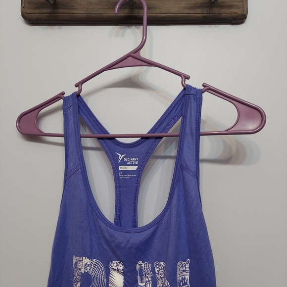 Old Navy RUN blue lg workout gym racerback - Picture 3 of 6